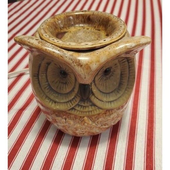 ScentSationals Intertek Light Up Owl Ceramic Wax Warmer Lamp Nightlight 6" Tall - Picture 1 of 6
